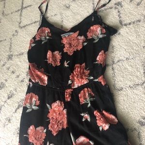 Black floral romper